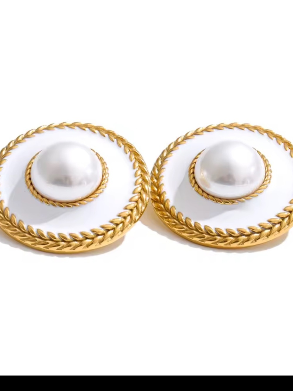 Golden Pearl Medallion Luxury Jewelry Set - Picture 6 of 12